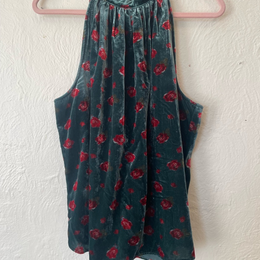 LOFT Floral Velvet Sleeveless Top